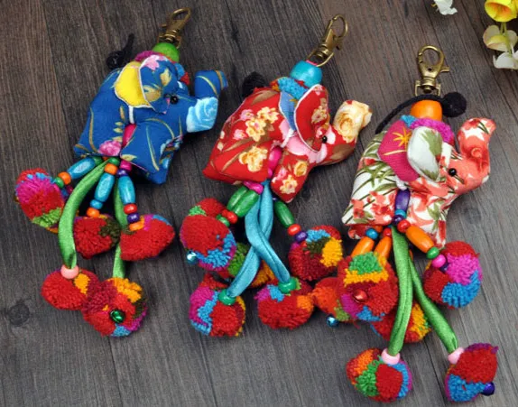Тайский цветок ткань слон украшение стены автомобиля брелок сумка висячий Счастливый Слон прекрасный подарок креативные сувениры подвесной Декор