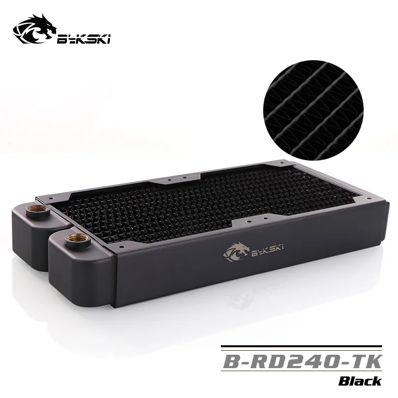 

Bykski Black water cooling 240mm Copper Radiator,about 40mm thickness ,better for 12cm ,25mm thick fan,drop shipping ,B-RD240-TK