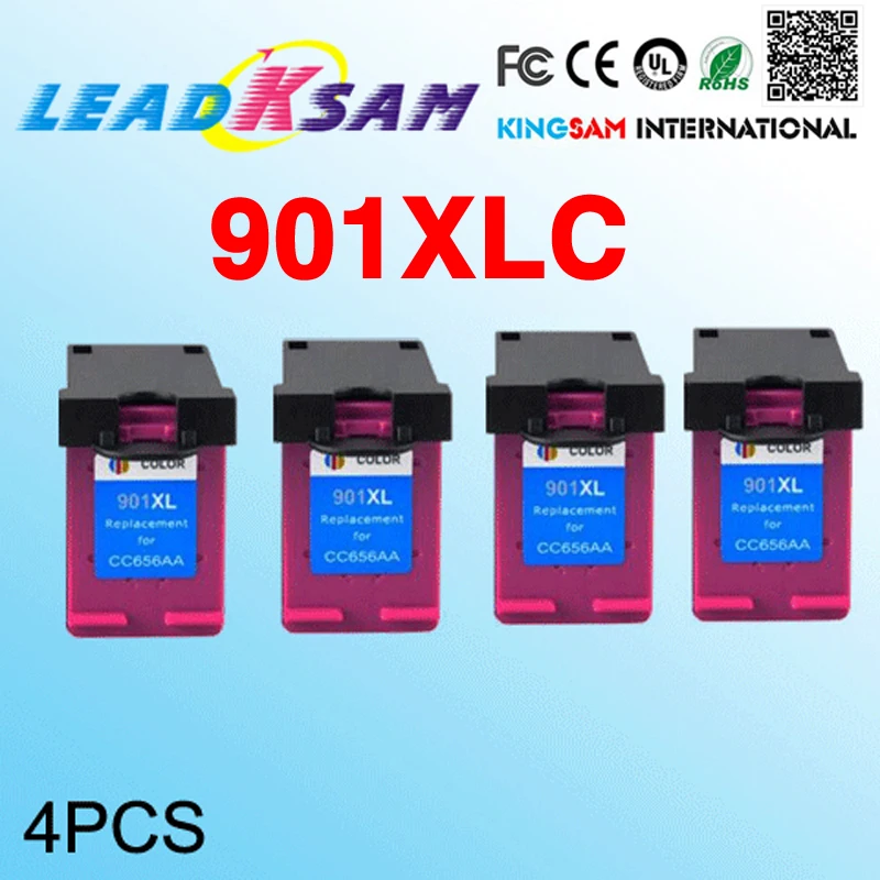 4x цветной картридж совместимый для hp 901 901XL Замена Officejet J4500 4540 4550 J4580 J4640 J4680