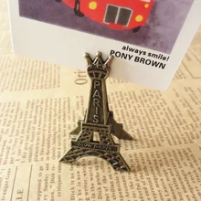 Foto Clip broches para tarjetas hogar boda decoración Vintage Metal Torre Eiffel París Memo Clip portatarjetas