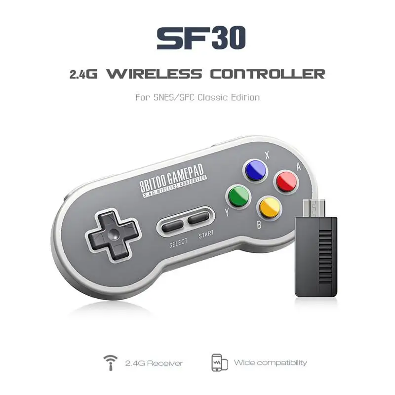 8bitdo SF30 SN30 2,4G Беспроводной геймпад Ретро пульт управления для коммутатора Android ПК Mac с 2,4G приемник USB Беспроводной геймпада - Цвет: SF30