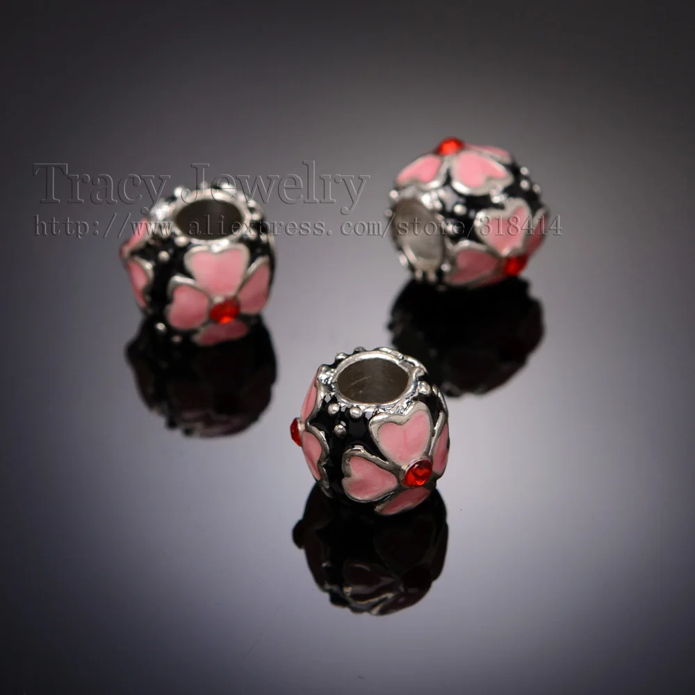20pcs/lot PA5188 PInk Flower Beads&Bracelet Necklace Jewelry Parts