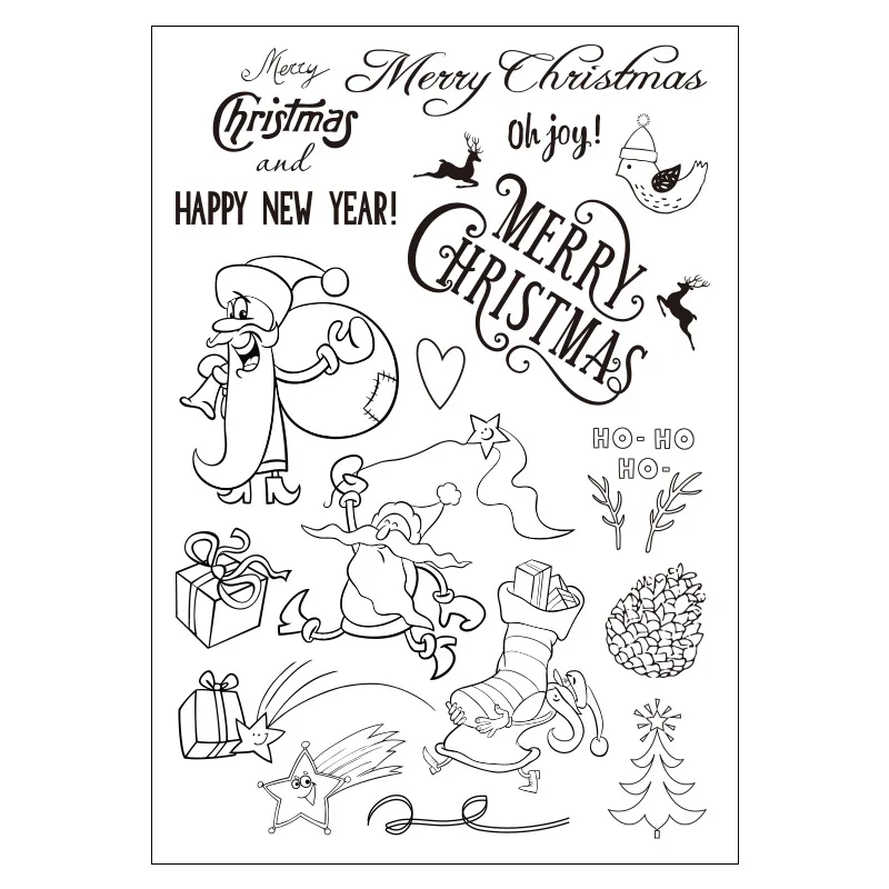 Cartoon santa Transparent Clear Silicone Stamps for DIY Scrapbooking/Card Making/Kids Crafts Fun Decoration Supplies | Канцтовары для