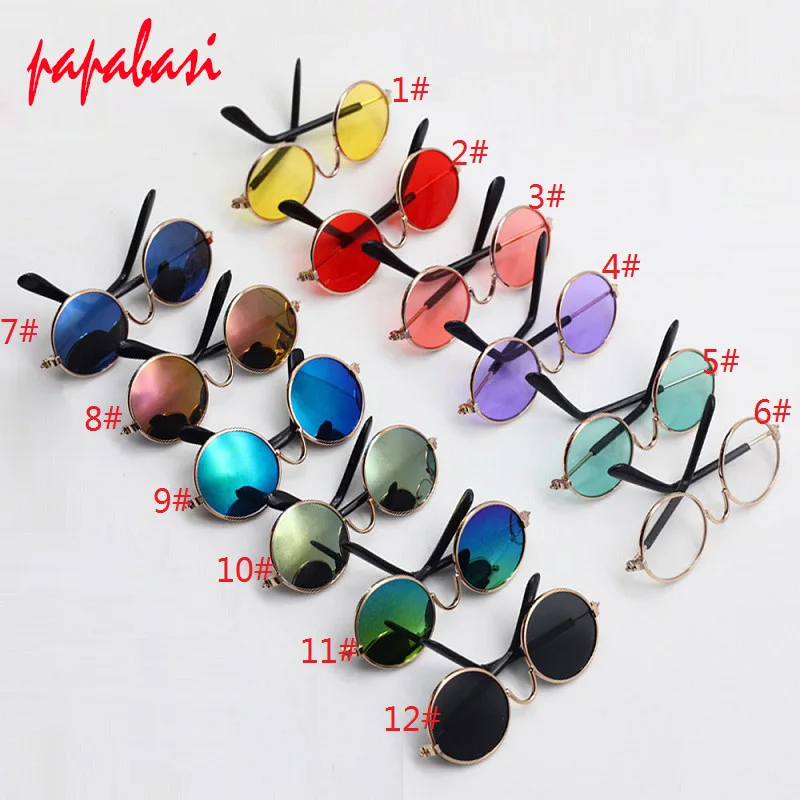 1PCS glass Doll Cool Round Glasses Colorful Sunglasses For 1/6 BJD Grils Toy As fit 18inch dolls toys Accessorie doll accessories,doll clothes accessories,plush doll accessories,doll eyewear accessories