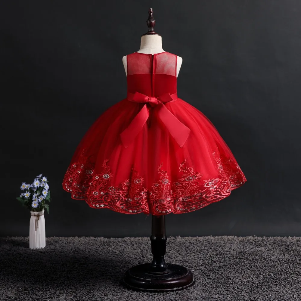 Cute Flower Baby Girl Dresses 2019 Tule Princess Dress Children Evening Clothing Sequins Kids Prom Gown For Girls Wedding Party (18)