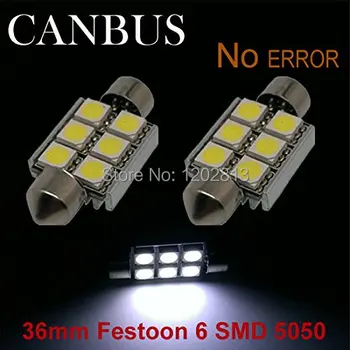 

10 Pcs Torpedo 36mm Canceller 6 Led Smd Canbus Lampada Efeito Xenon