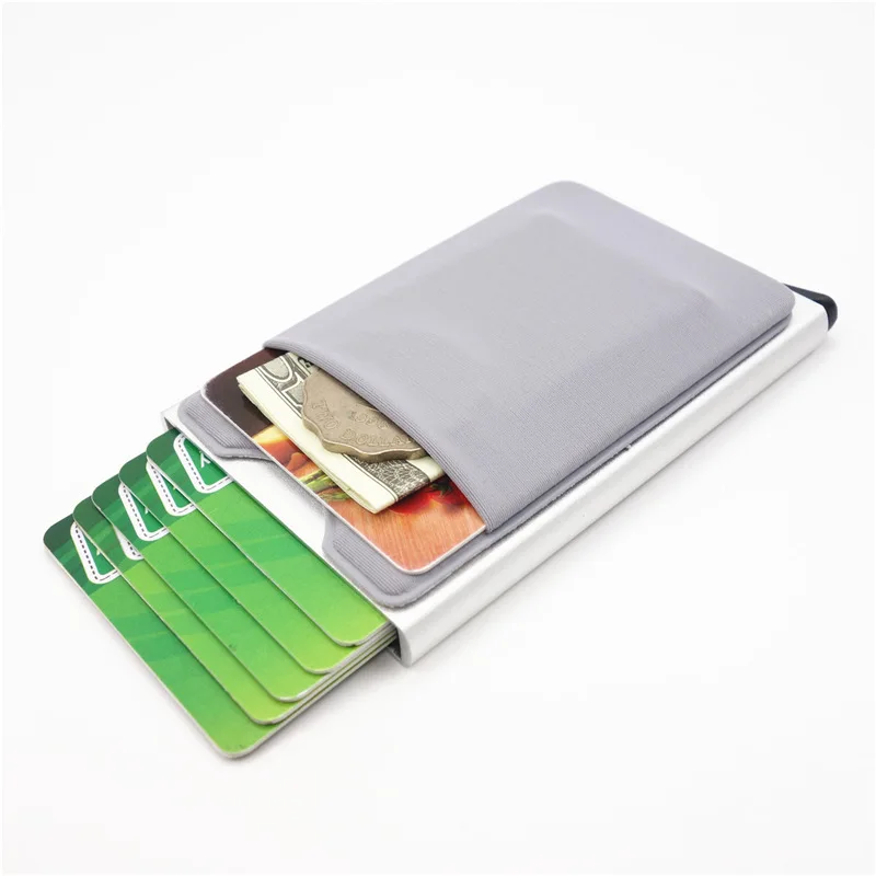 Алюминиевый кошелек для мужчин кредитница с блокировкой RFID тонкий металлический