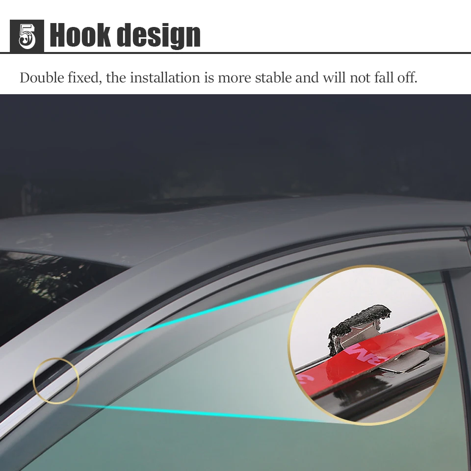 MCrea шт. 4 шт. ABS автомобилей Дым окна Защита от солнца дождь козырек отражающая гвардии для hyundai Sonata интимные аксессуары