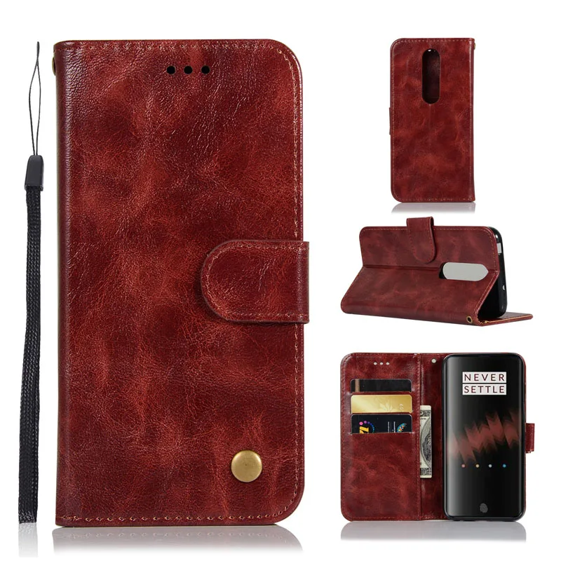 

Retro Case Oneplus 7 6 6T 5T Cover Rivet Wallet Leather Flip Case One Plus 7 6 5 T Back Case Coque Oneplus7 One plus6 Fundas