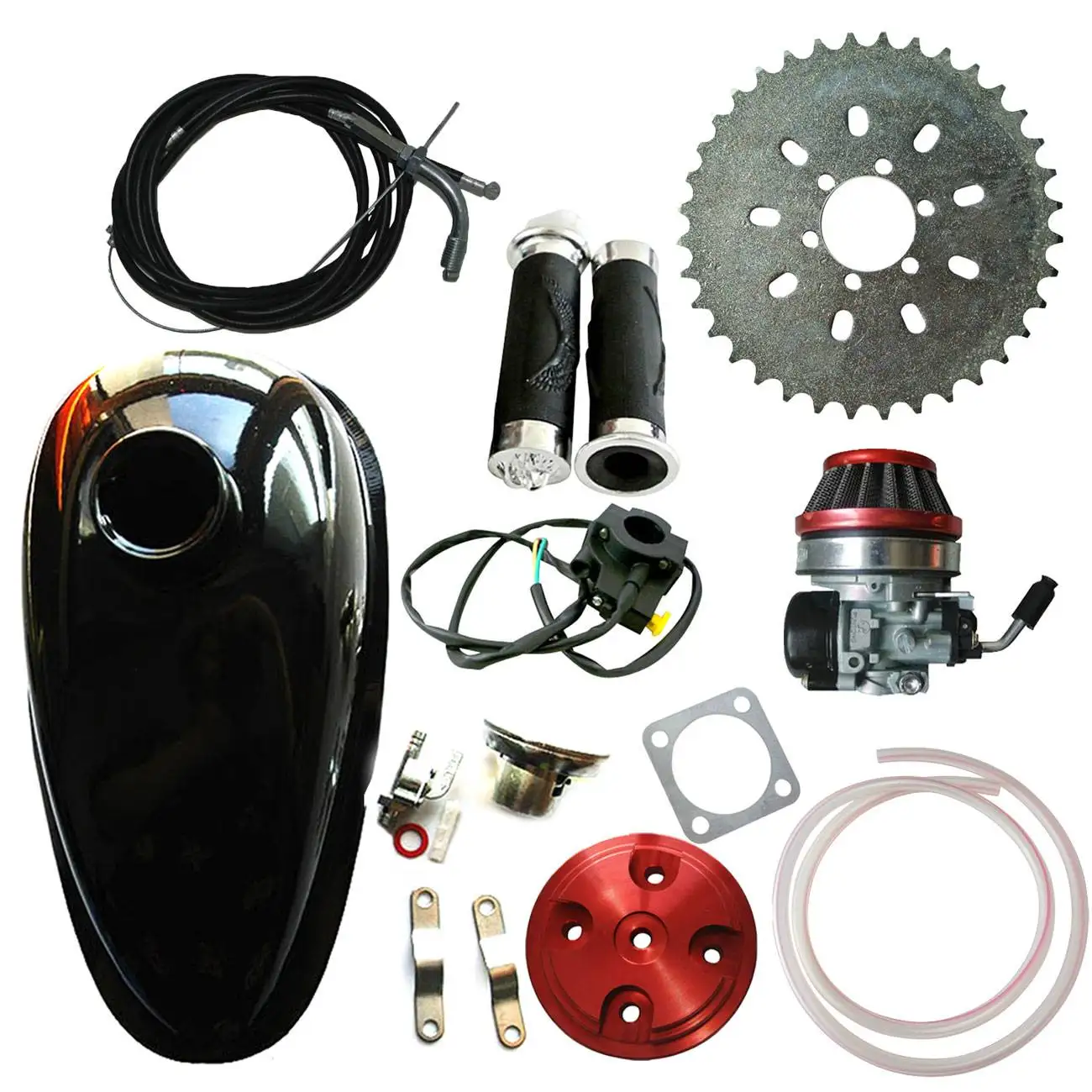 

Red CNC Cylinder Head Cover&Oil Tank Fits 66/80cc Motorized Bicycle