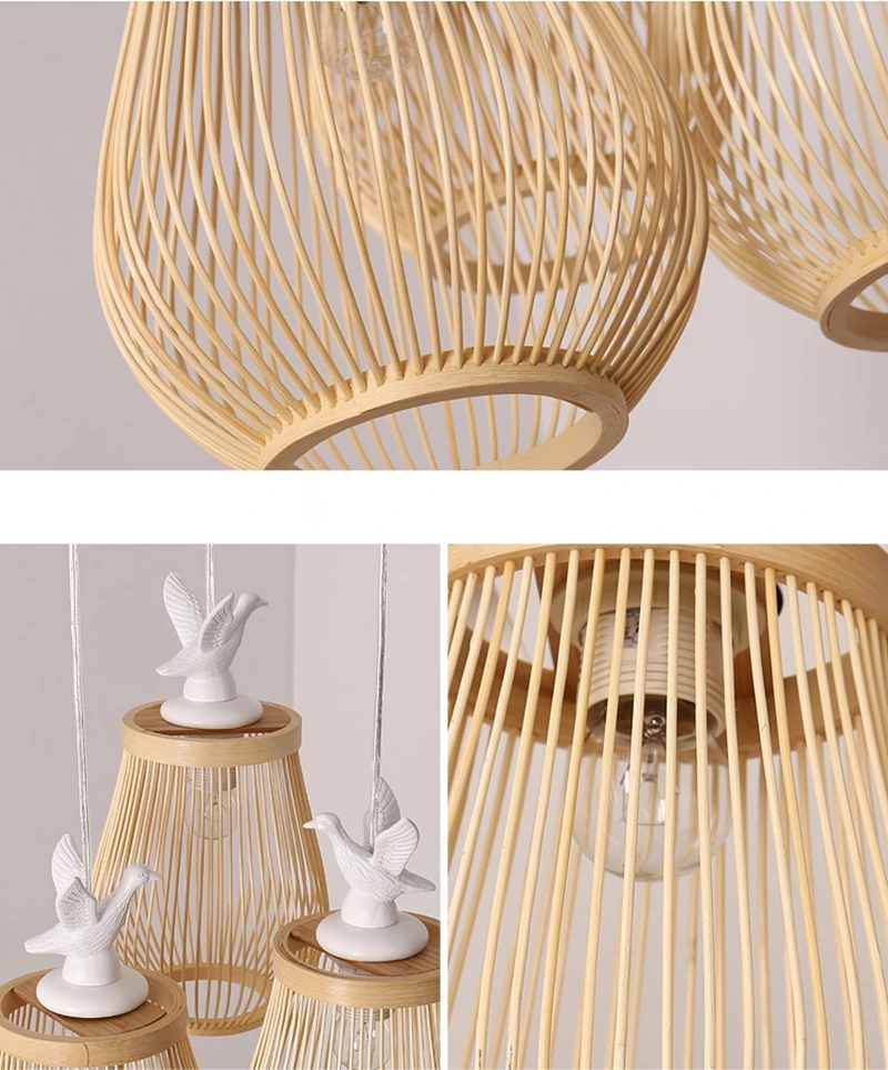 Japanese Style Novelty Wooden Bird LED Pendant Lamp Hade Decoration Dining Room Restaurant Bedroom Study Lighting Fixtures (10)