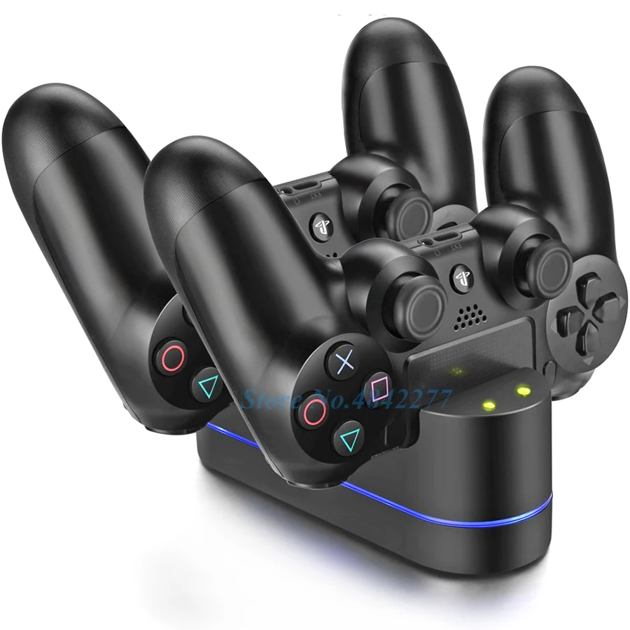 PS 4 геймпад Зарядное устройство светодиодный индикатор быстрое зарядное с двумя