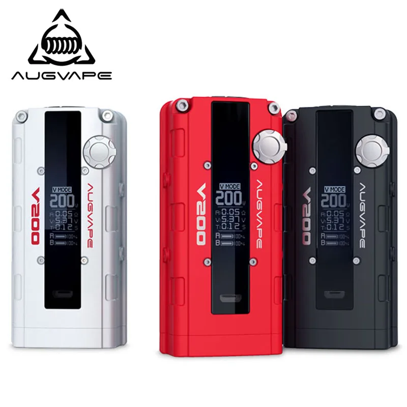 Augvape V200 Electronic Cigarette Mechanical Mod Vape Box TC 200W Electronic Cigarette Box Mod 18650 Battery RDA RTA Mode Vape Augvape V200 Electronic Cigarette Mechanical Mod Vape Box TC 200W Electronic Cigarette Box Mod 18650 Battery RDA RTA Mode Vape