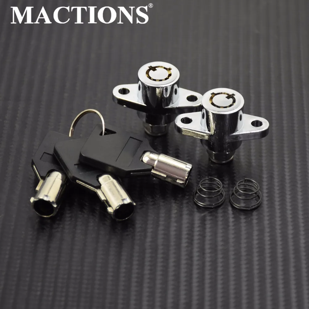 

Motorbike Hard Saddlebag Chrome Locks & Black Keys For Harley Touring Road King Street Electra Glide 2014-2017 2018