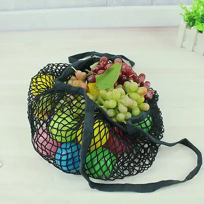 Многоразовая сумка для покупок с фруктами, хлопковый тканый сетчатый мешок для покупок