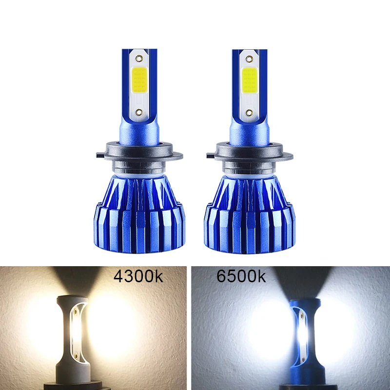 LED H11 H3 H7 Мини лампы для автомобильных фар 12V 6500K 4300K 8000Lm COB H8 9005/HB3 9006/HB4 9012/Hir2 Авто лед