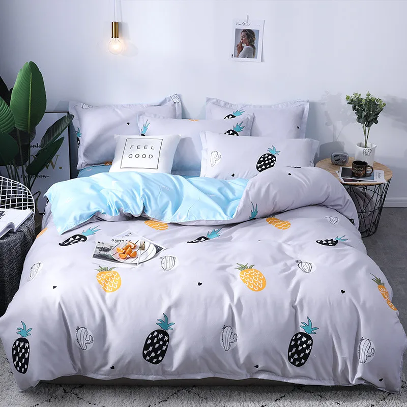 

Quilt Cover Set Polyester Bed Cover Set Four Piece Bedding Tribute Cotton Pillowcase Creative Pattern Full Size L712