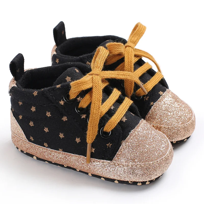 Весенне-осенняя модная обувь для маленьких девочек, обувь для малышей, парусиновые ботиночки для малышей, с мягкой подошвой, для новорожденных, спортивные кеды для мальчиков 0-18 лет