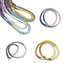 6x5 мм натуральный V Форма Черный Золото Серебро гематит бусины Свободные Камень бисера для самостоятельного изготовления ювелирных изделий браслет ожерелье ювелирные изделия