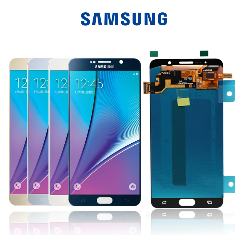 

100% SUPER AMOLED Screen Replacement with frame For Samsung NOTE5 LCD N920 N920F N920A N920T N920C N920V Touch Assembly
