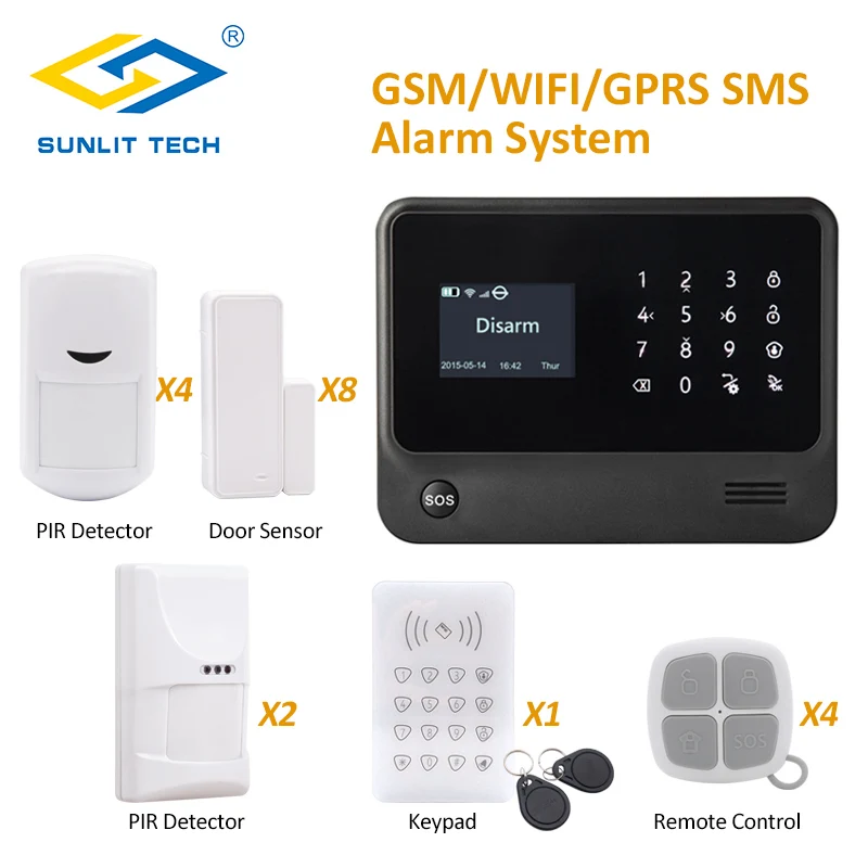 Get  GS-G90B Plus WIFI Smart Home Alarm System Black Alarm Host Support RFID Touch Keypad Arm/Disarm Sec