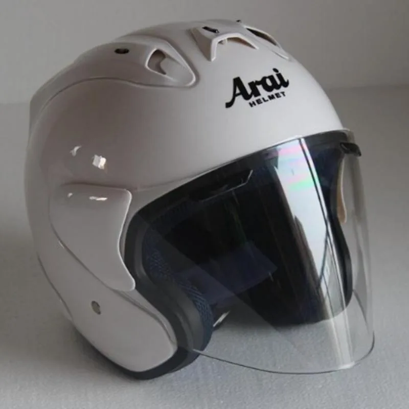 Мотоцикл с открытым лицом регулируемый размер унисекс белая безопасность половина шлем Защита Шестерня шлем в форме черепа - Цвет: transparent