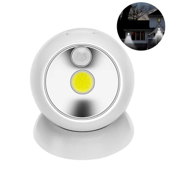 

360 Rotation LED Night Light Motion Sensor Wireless Wall Lamp COB Battery Powered Lamp For Closet Corridor Cabinet Kitchen