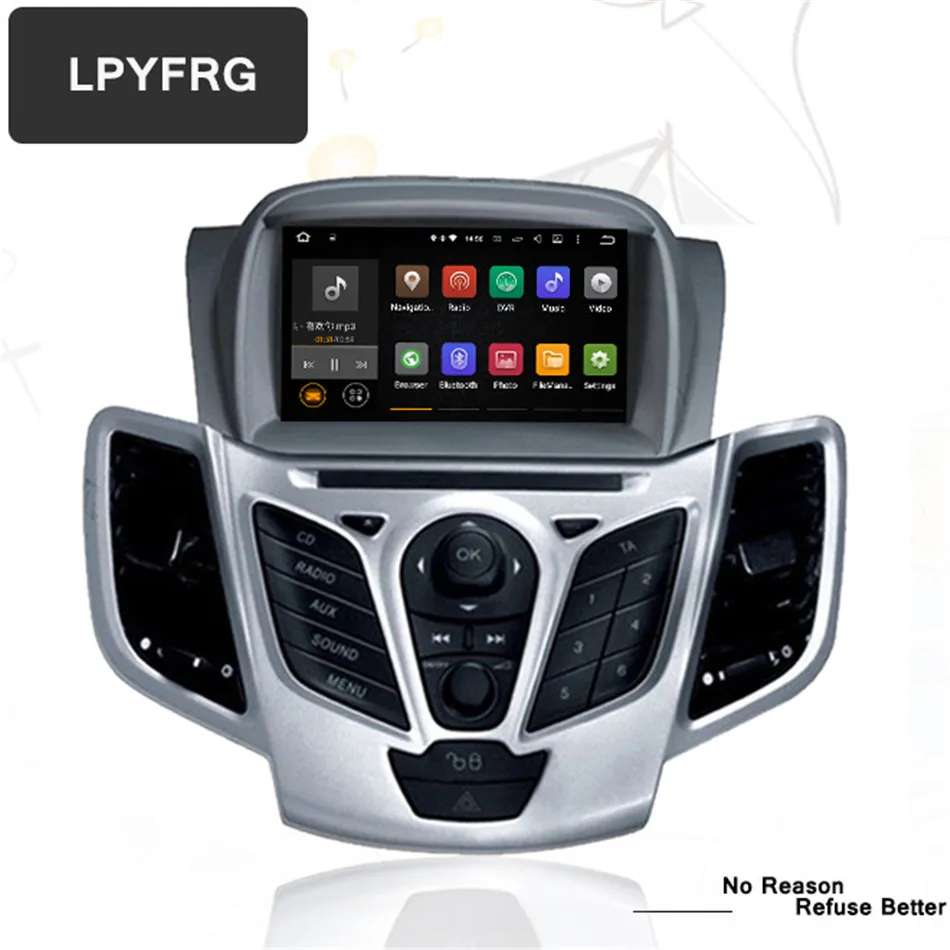Cheap 2 Din Car DVD GPS Navi 3/4G WiFi Android 9.0 Octa Core CPU Stereo Radio Head Unit Navigation Player For Ford FIESTA 2013-2017 2