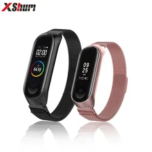 Mi band 3 браслет ремешок для Xiaomi mi ремешок 4 ремешок металлический mi Band 4/3 сменные браслеты из нержавеющей стали