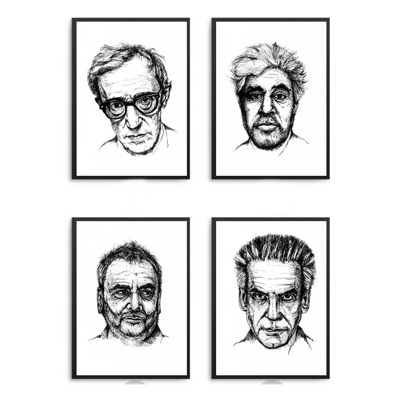 Black and white portrait Art Canvas Painting Wall Art Pictures prints