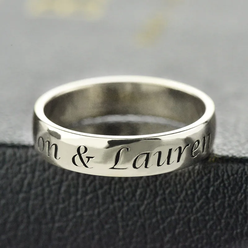 Costume Letter Rings for Women Engagement Promise Ring 925 Sterling Silver Custom Name Wedding Promise Ring Gift for Couple Men