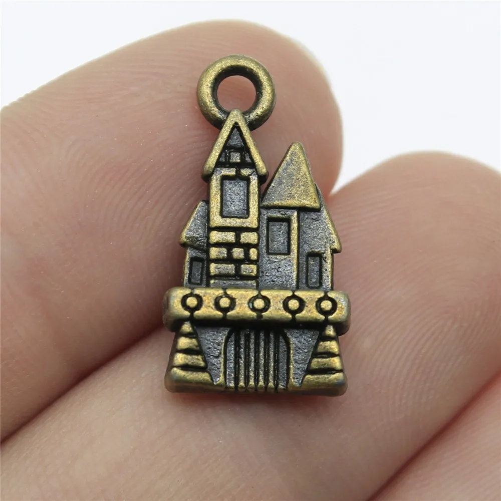 

Castle Charms Pendant Diy Metal Jewelry Making Antique Bronze Color 0.8x0.4 inch (21x11mm) 20pcs/lot