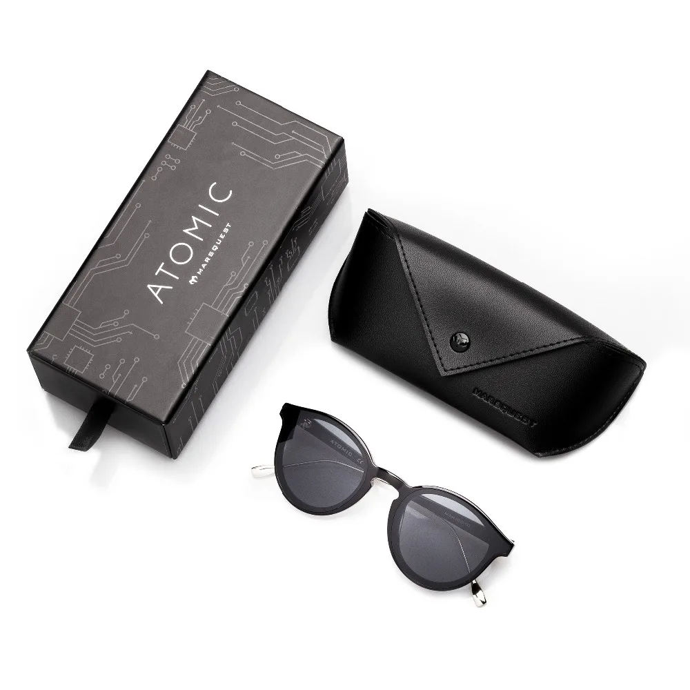 

2019 Atomic Universal Round Nylon Lens Flex Frame UVA/UVB Sunglass HD Eyeglasses Mirror Anti-slip Black Blue Honey for Men Women