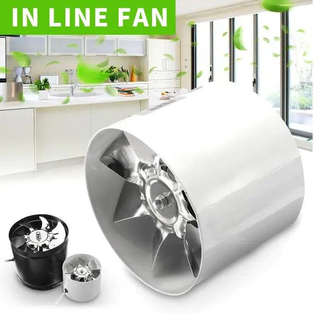 4”/ 6”  In Line Fans Hydroponic House Room Window Air Vent Clean Cooling Toilet Bathrom Kitchen Ventilator Exhaust Fan