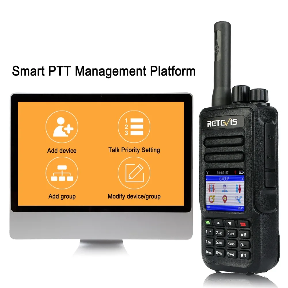 Радиоприемник RETEVIS RT51 PoC неограниченное расстояние 4G/LTE нелицензированная рация
