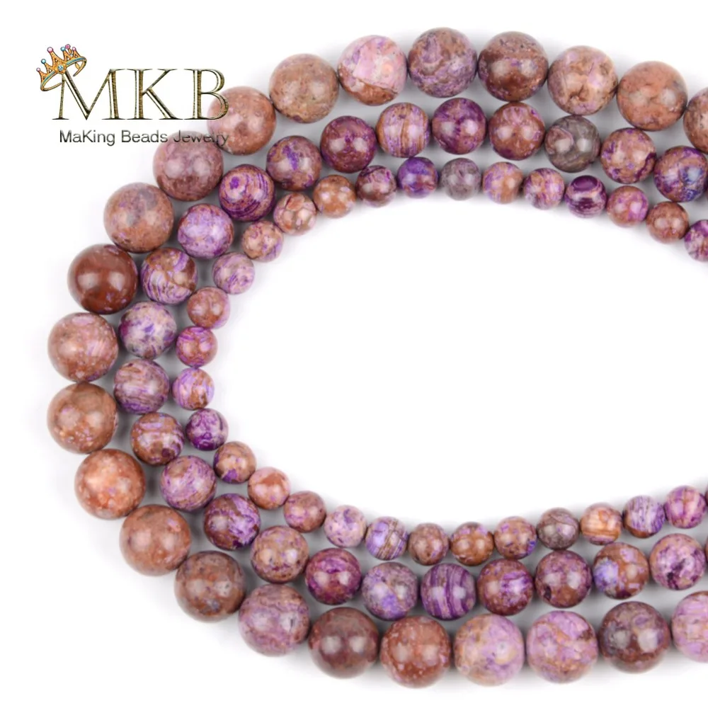 

Genuine Natural Stone Charoite Beads For Jewelry Making 6/8/10/12mm Round Spacer Loose Beads Diy Bracelet Necklace Wholesale