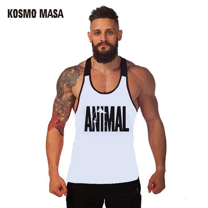 

KOSMO MASA 2017 Bodybuilding Fitness Patchwork Men Tank Top Golds Gorilla Wear Vest Stringer Sportswear Undershirt MC0262