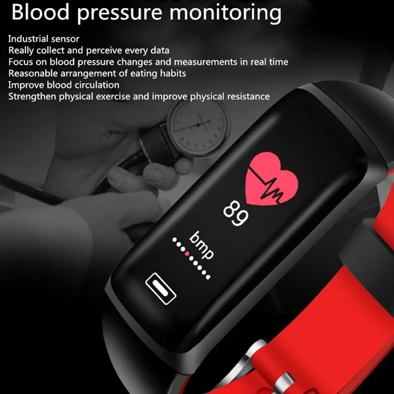 Smart band измерять кровяное давление сердечный ритм умный Браслет фитнес-трекер сообщение напоминание оксиметр человек браслет pk s908 y5 ck11s