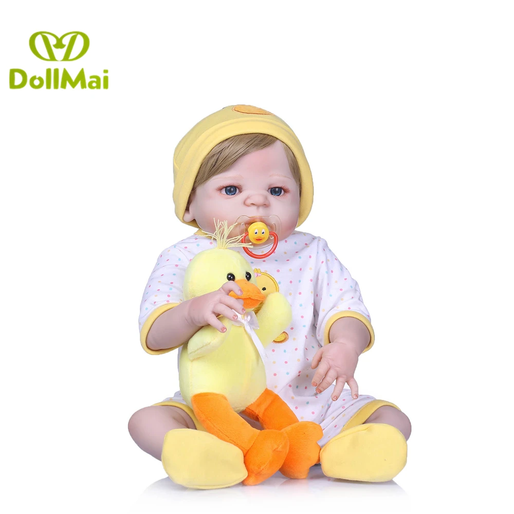 

57cm Full Silicone Body Reborn Baby Doll Toy reborn Vinyl Newborn collectible doll modeling Accompanying Toy Birthday Gift