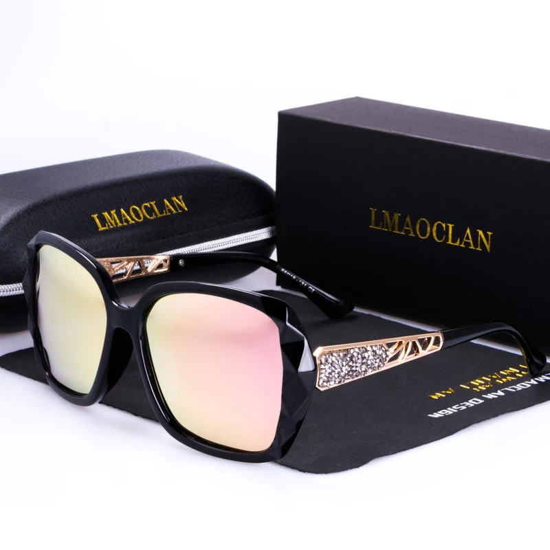 Элитный бренд дизайн HD поляризованных солнцезащитных очков Для женщин Дамы Негабаритных квадратные градиентные солнцезащитные очки женские очки Óculos UV400 - Цвет линз: New C03