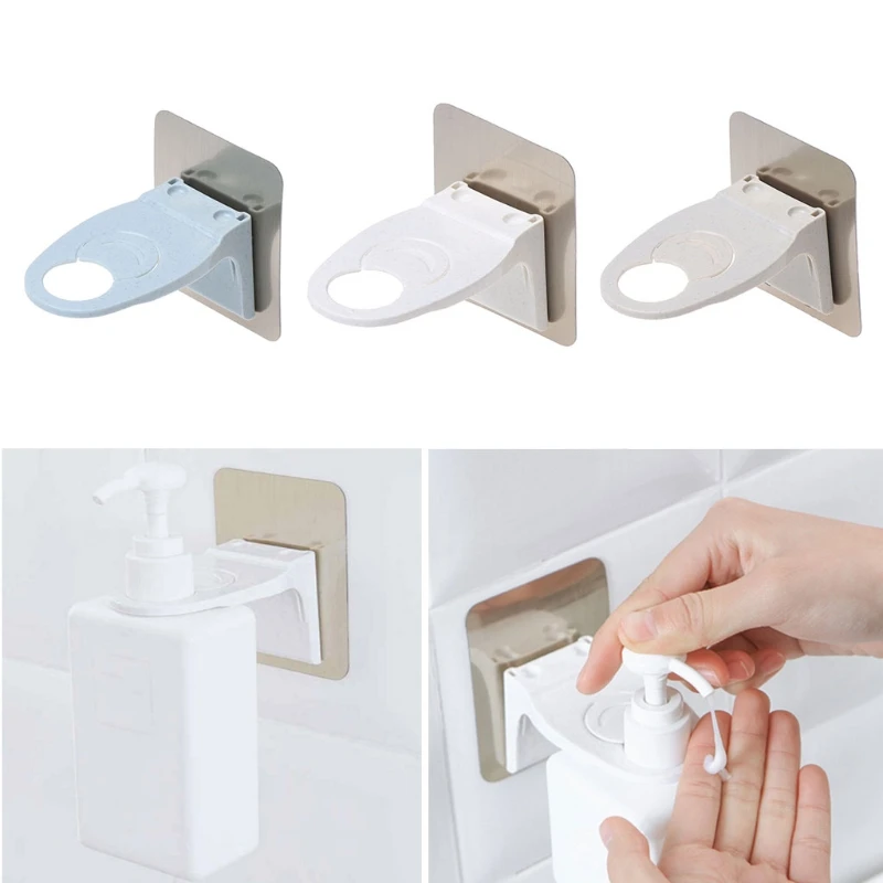 Home Wall Mount Sticky Shampoo Shower Gel Bottle Hanging Hook Holder