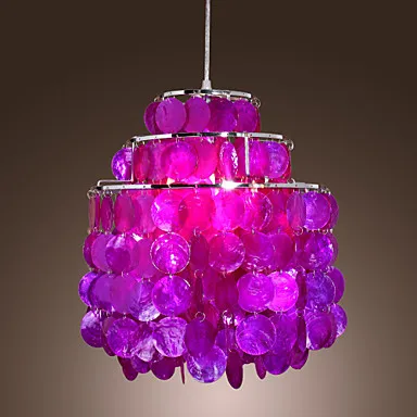 

Capiz Style LED Modern Crystal Pendant Lights Lamp Lustres De Sala Teto Lamparas Colgantes