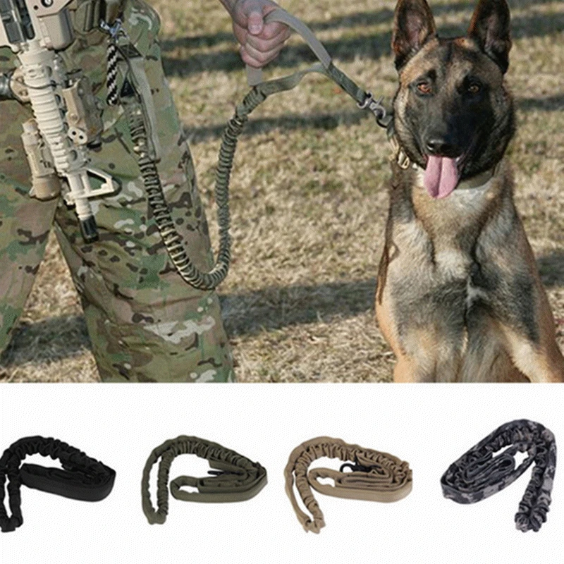 Dog Leash 1000D Nylon Tactical Military Police Training Elastic Pet Collars Multicolor ZQ975816 | Дом и сад