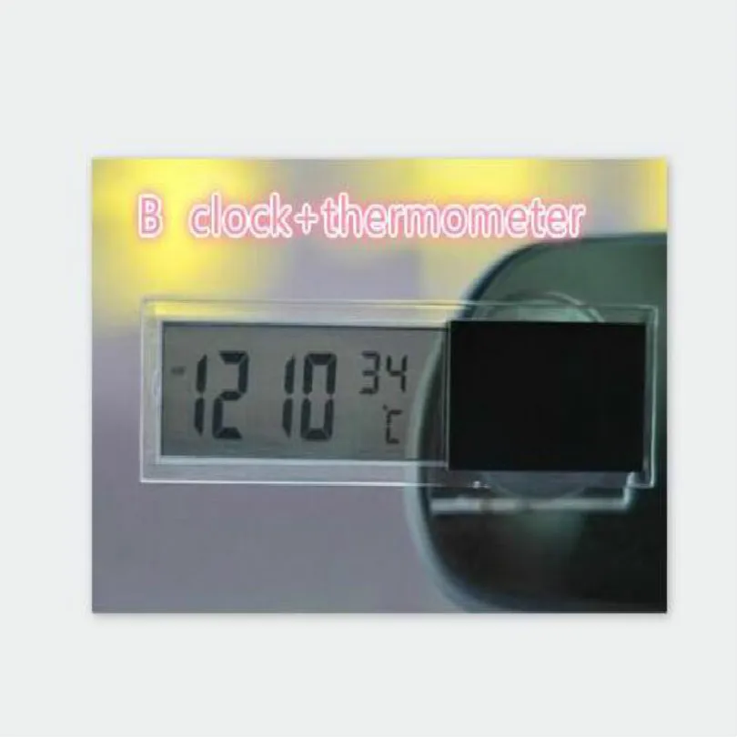 

LCD automobile clock car clock car digital clock car thermometer with Sucker