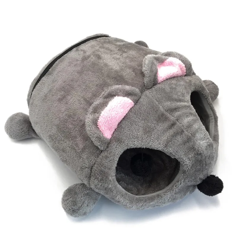 

2019 New Gray Waterproof Mouse Form Bed Small Cats Dogs Cave Bed Removable Kisses Bottom Cat House Mouse For Cats House