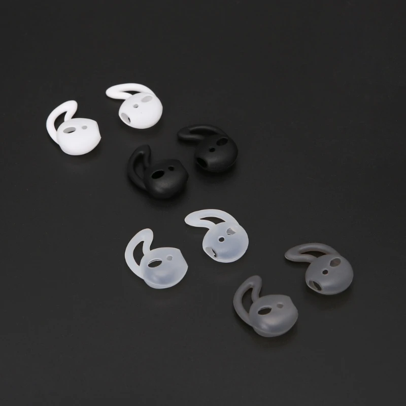 4 Pairs Silicone Earphone Tips Earbuds Cover With Hook For AirPods Apple EarPods
