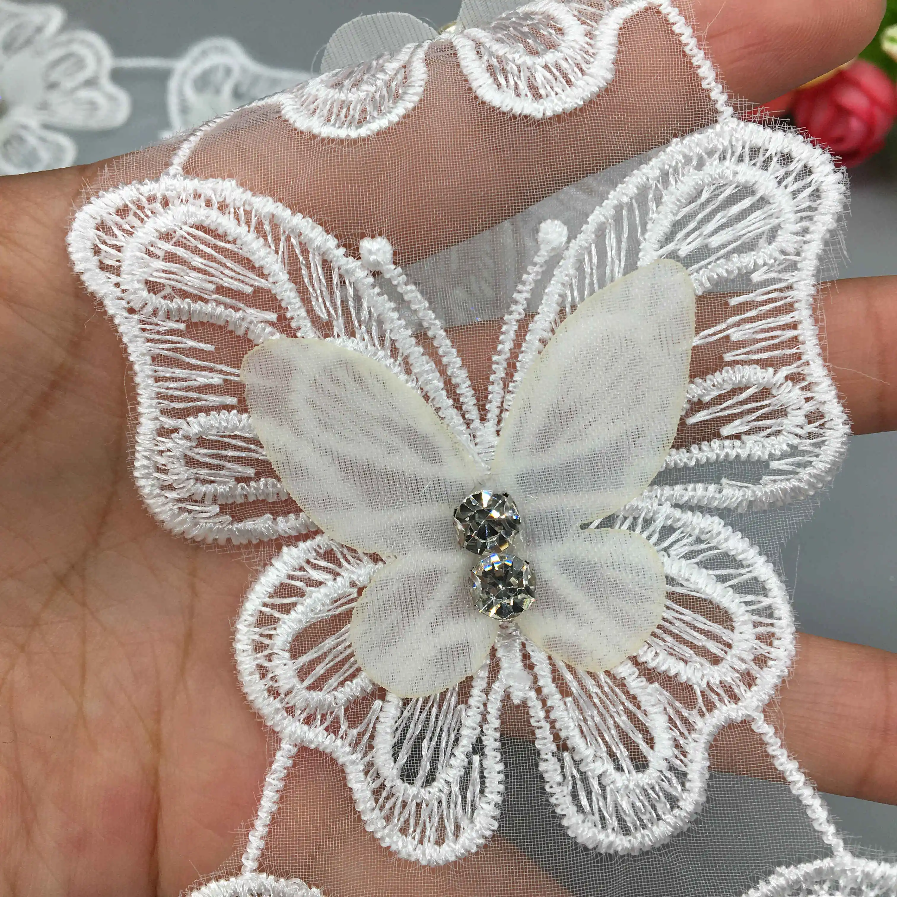 Mini Floral Lace Applique Guipure Wedding Dress Sew On Costume Patches