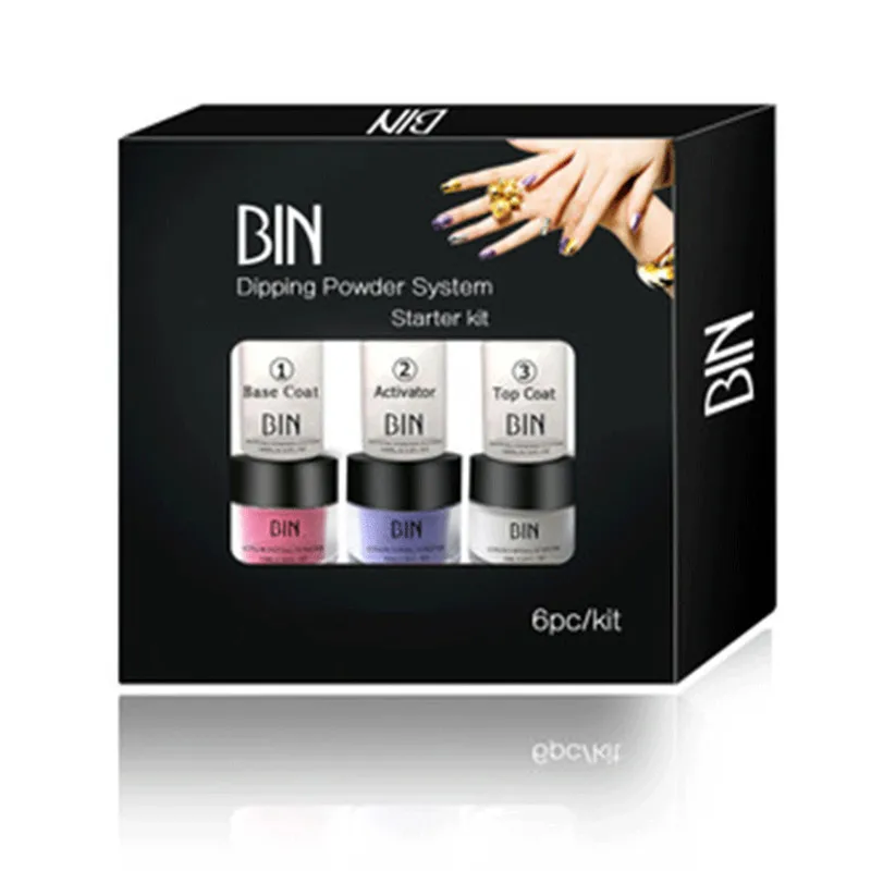 Kit de activador de capa Base de polvo de inmersión 6in1 Kit de sistema Dip sin lámpara para curar decoración de uñas secas naturales brillo de uñas salón de belleza Kit de activador de capa Base de polvo de inmersión 6in1 Kit de sistema Dip sin lámpara para curar decoración de uñas secas naturales brillo de uñas salón de belleza
