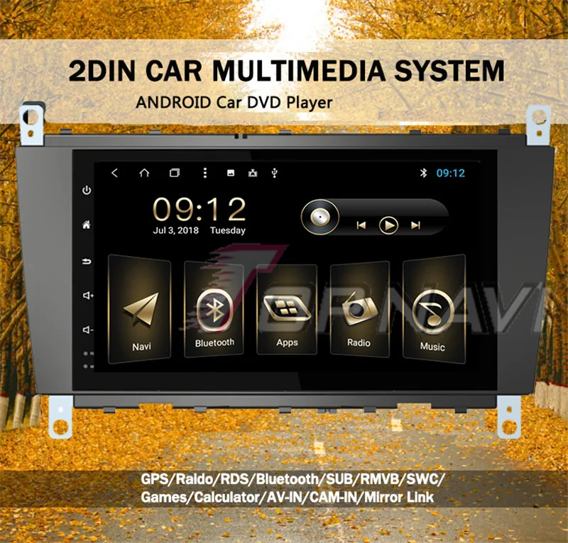 TOPNAVI Android 8,1 Octa Core 8 ''авто стерео для Benz C-Class W203/CLK-W209 2004 2005 2006 2007 автомобилей Радио gps навигации 3g RDS