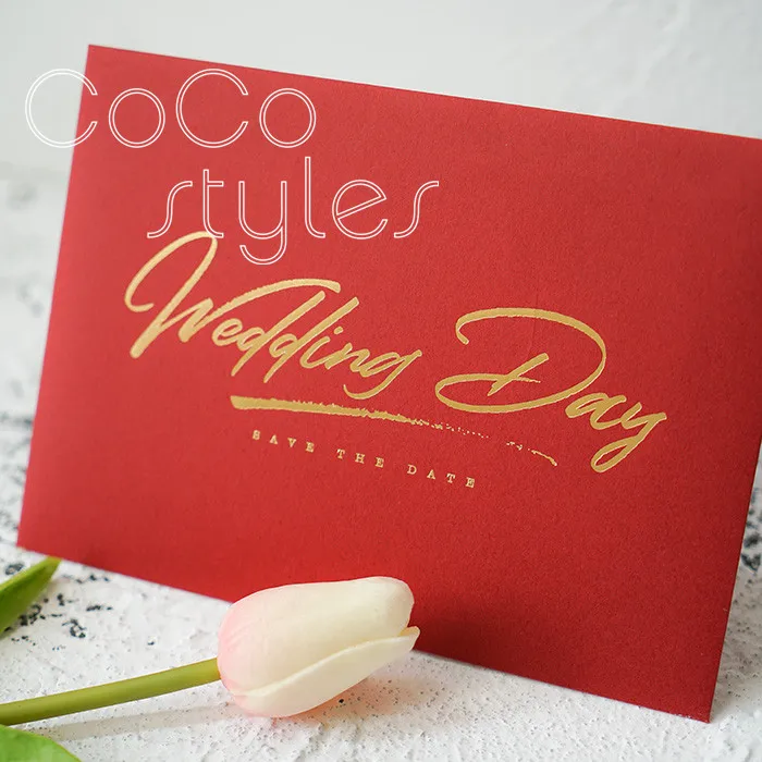  Cocostyles custom gold foiling shiny marble invitation card with shimmer liner envelope for star we - 32889464576